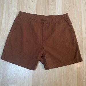 Brown Gap Linen Shorts
